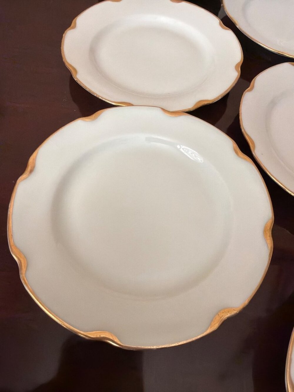 Set of 10 Vintage Austria Carlsbad Porcelain Bread Dessert Plates Gold Trim 6” - Picture 5 of 16